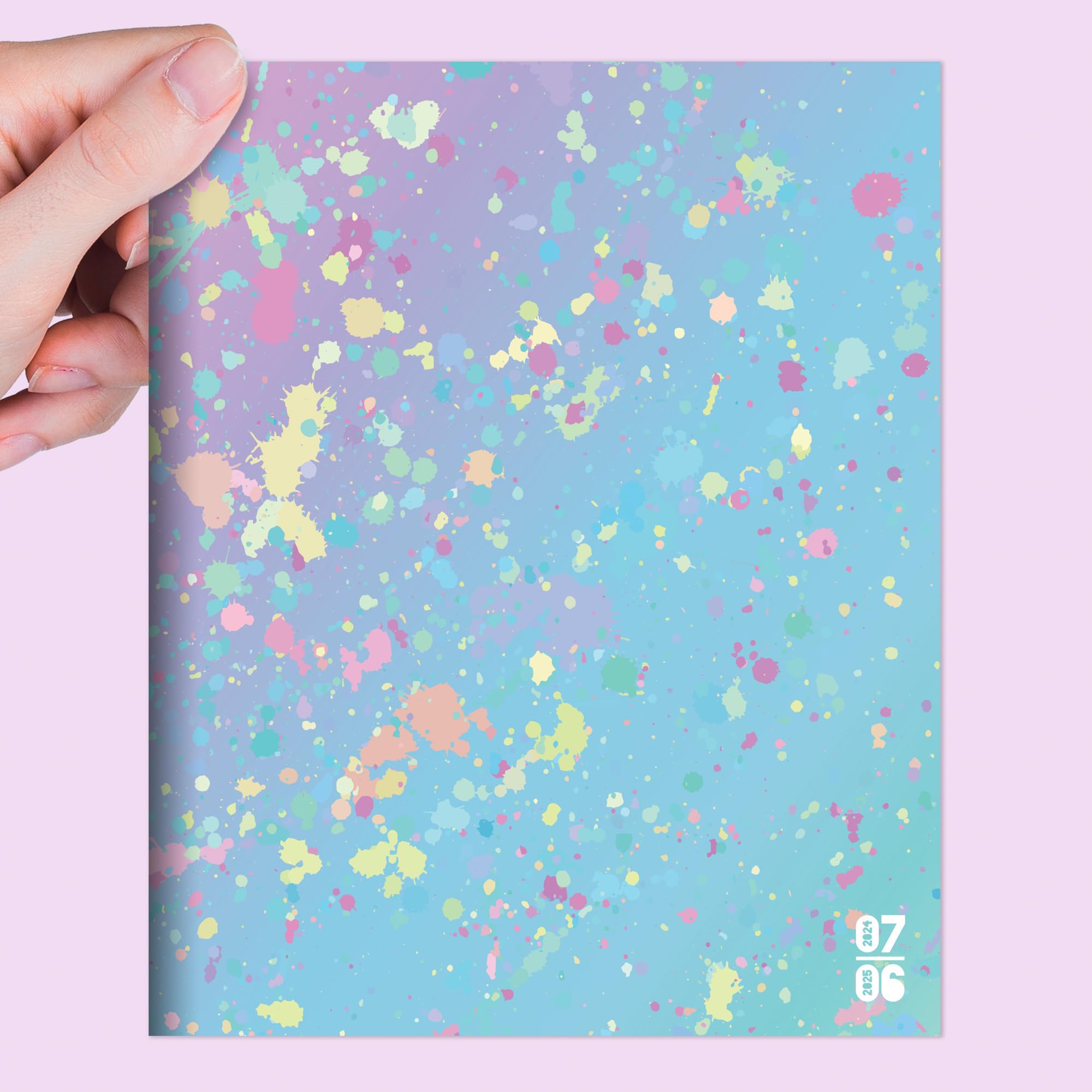 TF Publishing July 2024 - June 2025 Paint Spatter Academic Planner | 12-Month Medium Monthly Organizer with 2-Page Spreads, Extra Large Calendar Grids & Planning Prompts | 6.5