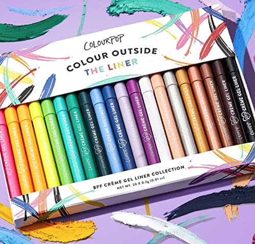 ColourPop Outside the Liners Eyeliner Set - 12 Retractable Creme Gel Liners (Matte & Metallic) for Bold Eye Looks | Perfect for Parties, Night Out & Special Occasions