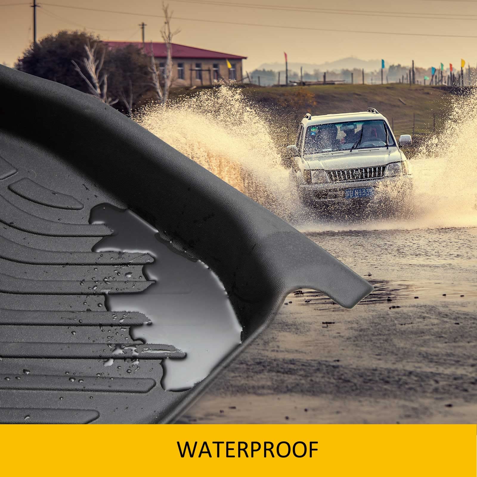 2021-2023 Hyundai Santa Fe All-Weather TPE Rubber Car Floor Mats & Cargo Trunk Liners - Heavy Duty Protection, Non-Slip Black Accessories for SUV | Perfect for Winter Snow, Mud, and Spills Protection
