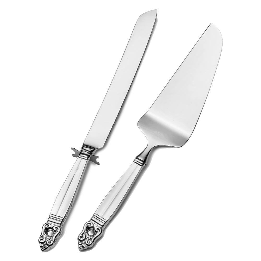 Royal Danish Sterling Silver Wedding Cake Knife and Server Set - Elegant Bridal Shower Gift for Wedding Ceremony, Anniversary & Special Occasions