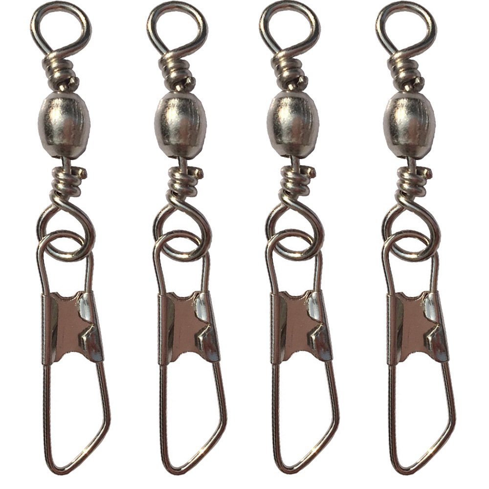 Premium Luengo Rolling Fishing Swivel - Ball Bearing Barrel Swivel with Safety Snap Connector & Solid Rings - Saltwater & Freshwater Fishing Gear for Lures, Rigs & Tackle - Perfect for Bass, Trout & Saltwater Game Fish