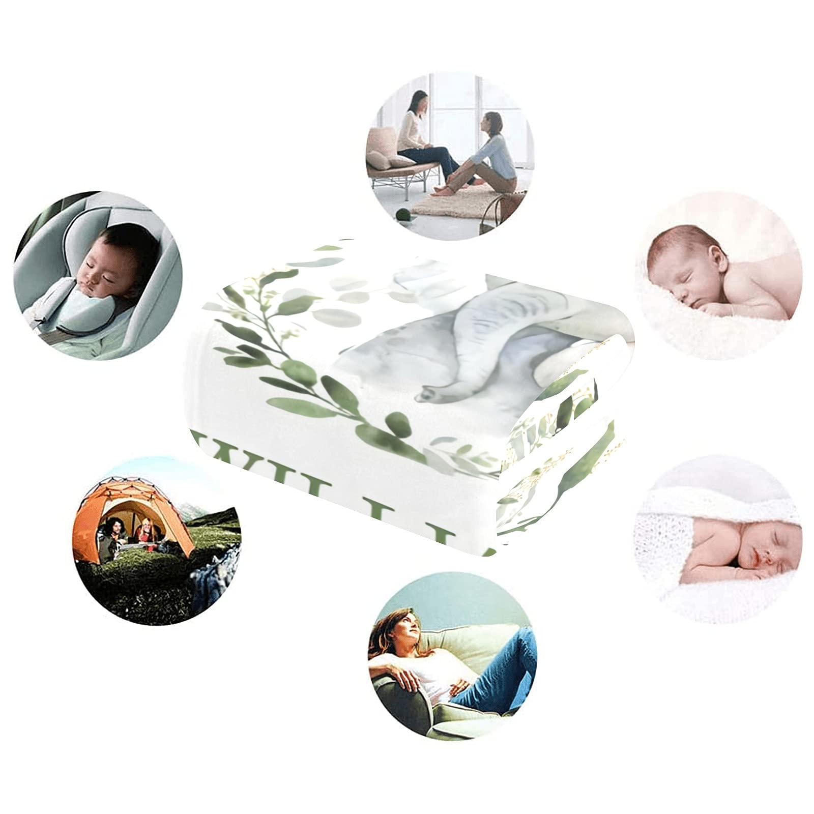 Personalized Baby Name Blanket - Custom Embroidered Soft Blankets for Newborns | Perfect Baby Shower Gift for Boys & Girls | Neutral Nursery Decor | Ideal for Cuddling, Swaddling & Photo Props