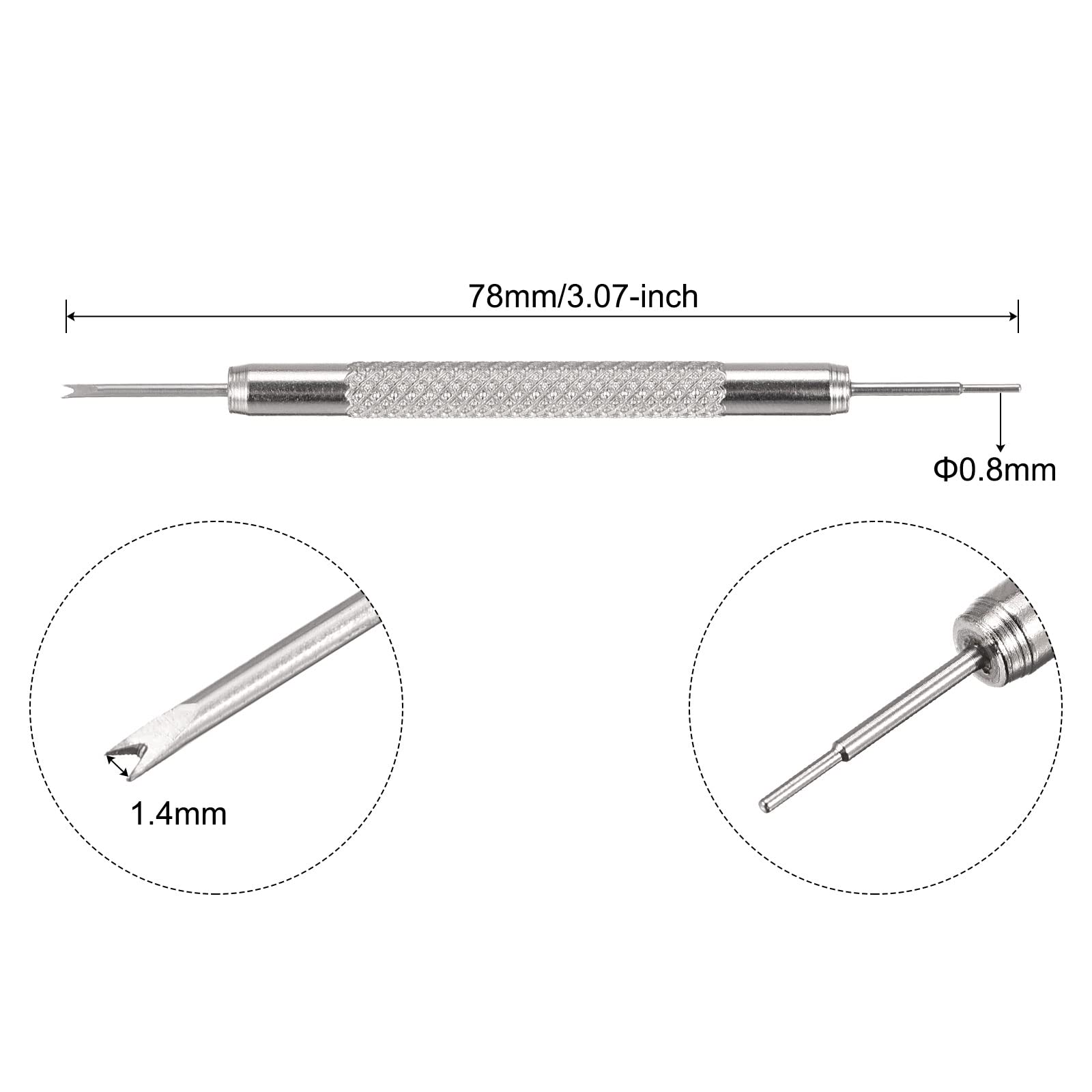 uxcell 8-25mm Watch Band Link Pins with Spring Bar Tool - 1.4mm Diameter Spring Bar Pins (108pcs) - Watch Repair Kit for Adjusting Bracelet Sizes & Replacing Watch Links