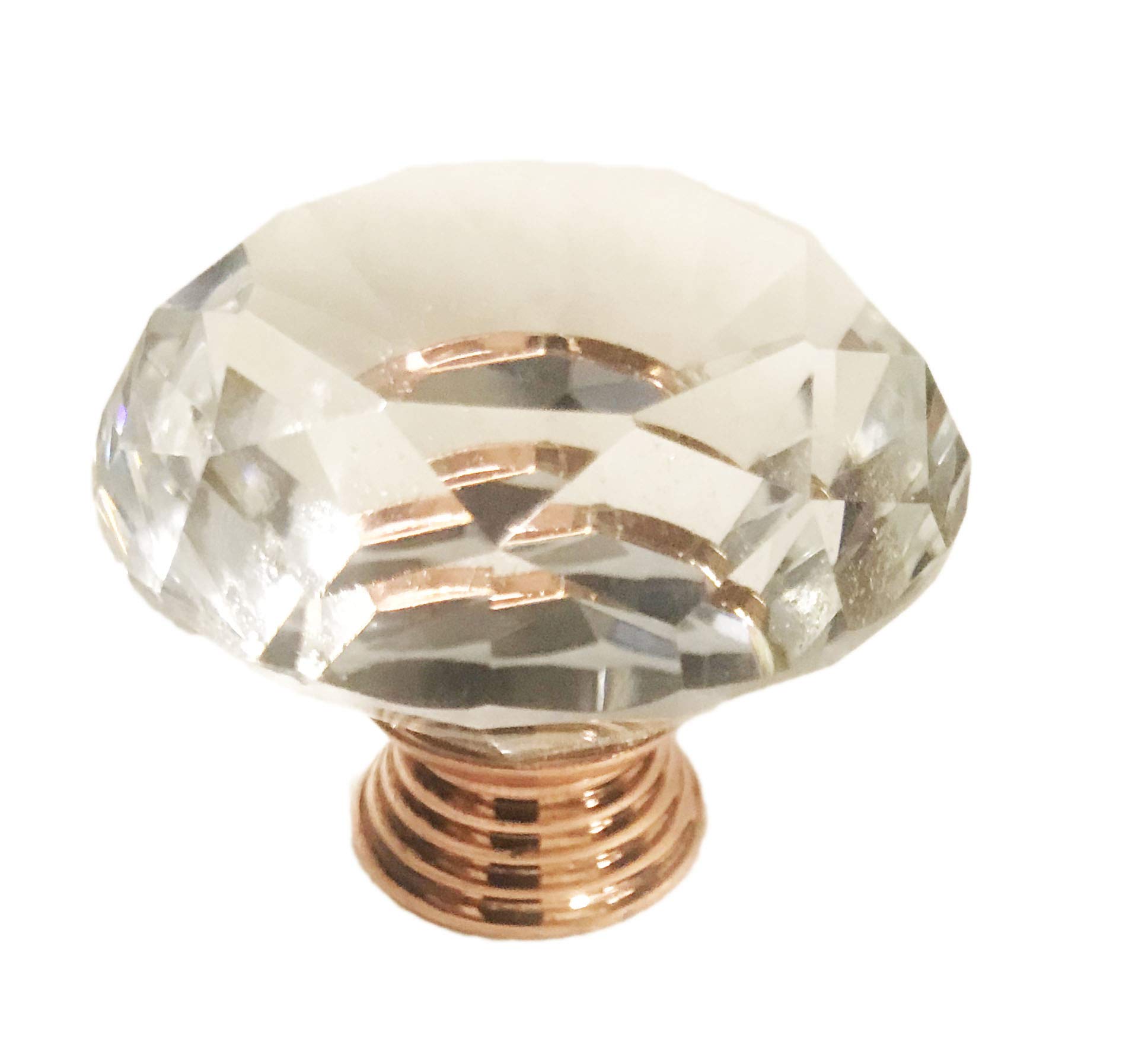 Crystal Real Glass Diamond Shaped Cabinet Knobs - 1.5