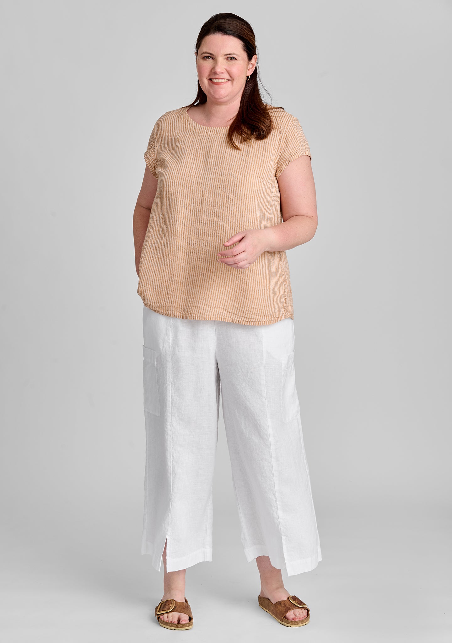 Tuck Back Tee - Soft Linen T-Shirt for Women | Breathable & Comfortable Summer Top | Perfect for Casual Wear, Beach Outings & Layering