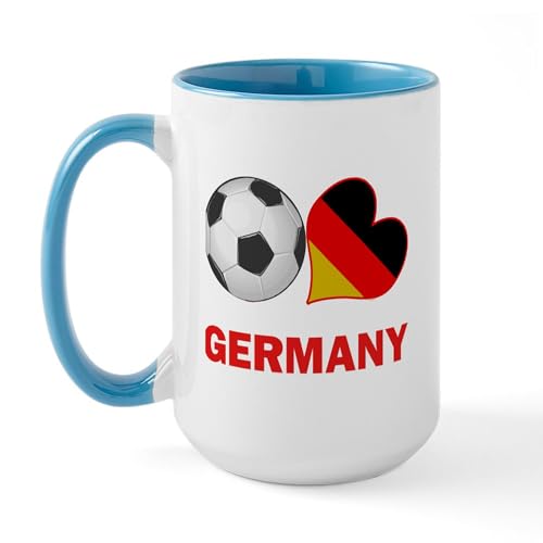 White/Blue Inside - German Soccer Fan Large Mug