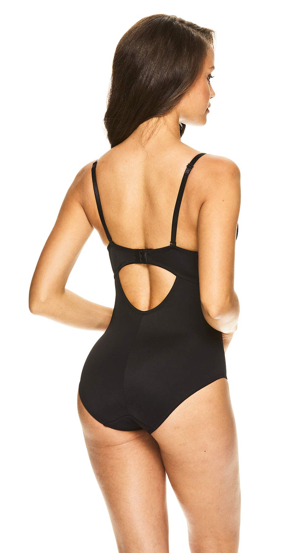 Bebe Women's U Plunge Smooth Body Briefer - Tummy Control Shapewear Bodysuit for Slimming & Confidence | Perfect Under Dresses for Work & Special Occasions