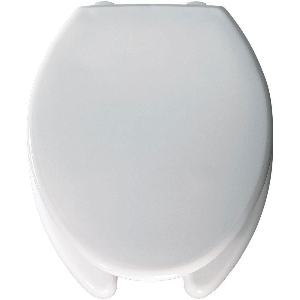 Bemis 2L2150T-000 Medic Aid Elongated White Toilet Seat with 2-Inch Lift Open Front, STA-TITE Commercial Fastening System & Cover - Durable ADA Compliant for Hospitals, Nursing Homes & Healthcare Facilities