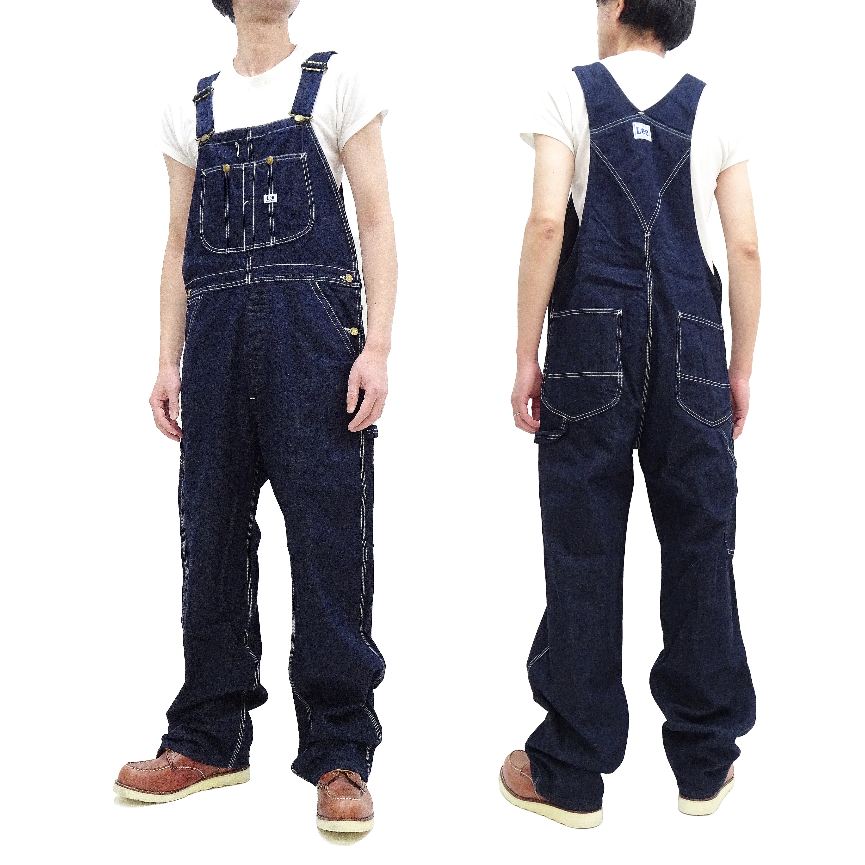 Lee Men's LM7254 Casual Bib Overalls - High Back, Deep Blue Indigo Denim - Perfect for Workwear, Farming & Outdoor Activities