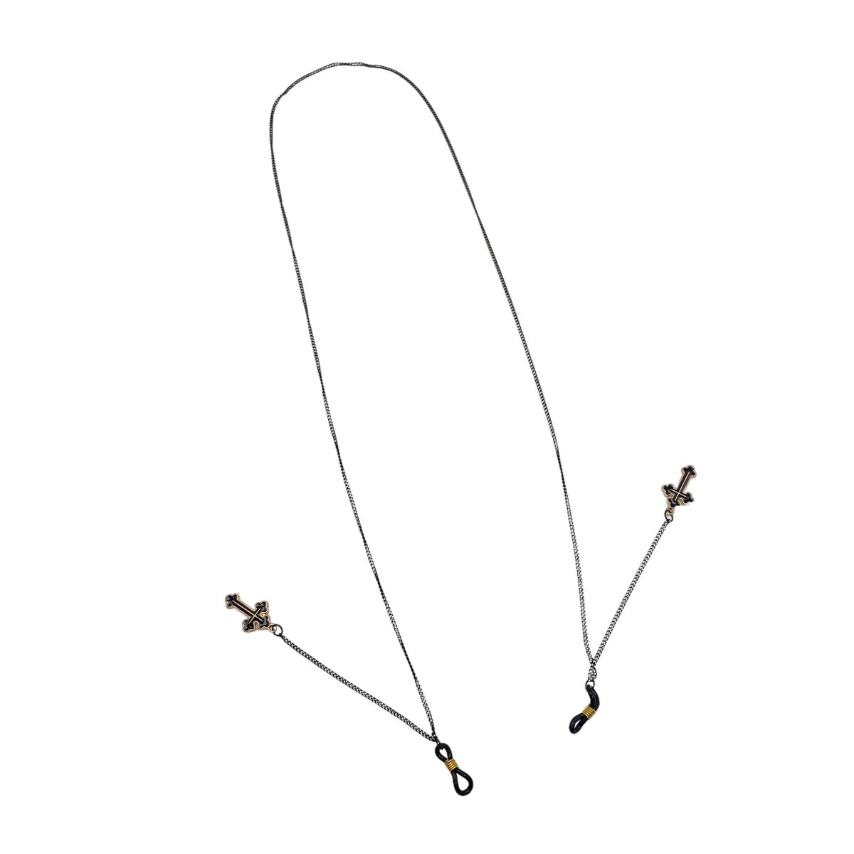Black Gold Cross Sunglasses Chain - Stylish Eyewear Accessory for Men & Women - Perfect for Outdoor Activities, Beach, and Fashion Statements