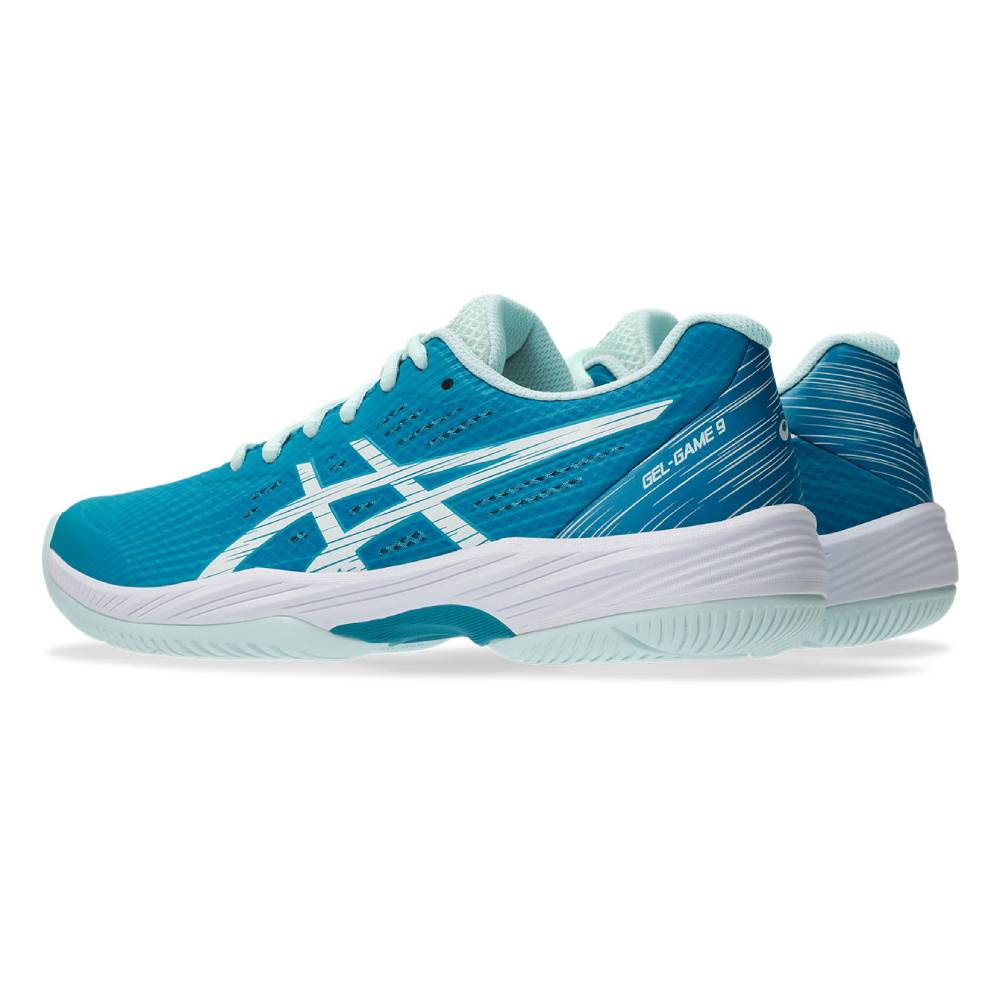 ASICS Gel Game 9 Women's Tennis Shoes - Lightweight Court Shoes for Women with Cushioning Support (Teal Blue/White) | Perfect for Competitive Tennis Matches & Casual Court Training