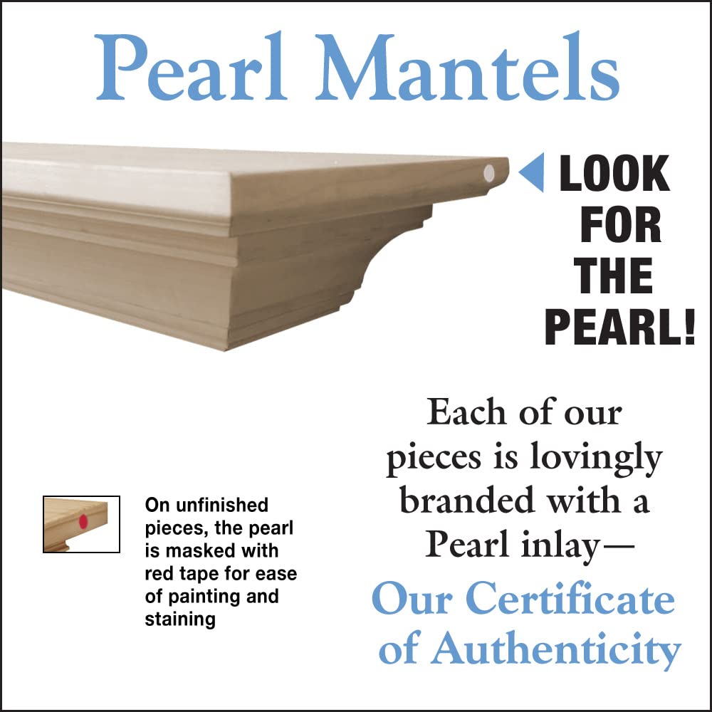 72 Inch Unfinished Wood Mantel Shelf - ARYB72418 by Pearl Mantels | Rustic Fireplace Mantel for Home Decor, Living Room & Bedroom