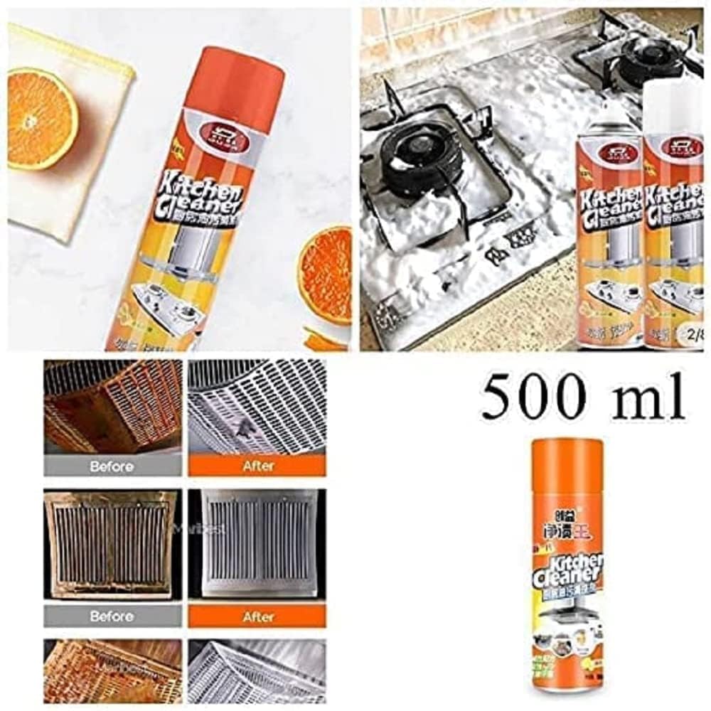 R RICH OLIVE Multipurpose Kitchen Cleaner Spray - 500ml Foam Degreaser for Oil, Grease & Stains | Effective for Chimney, Countertops, Stovetops & Appliances | All-Purpose Bubble Cleaner for Home & Restaurant Use