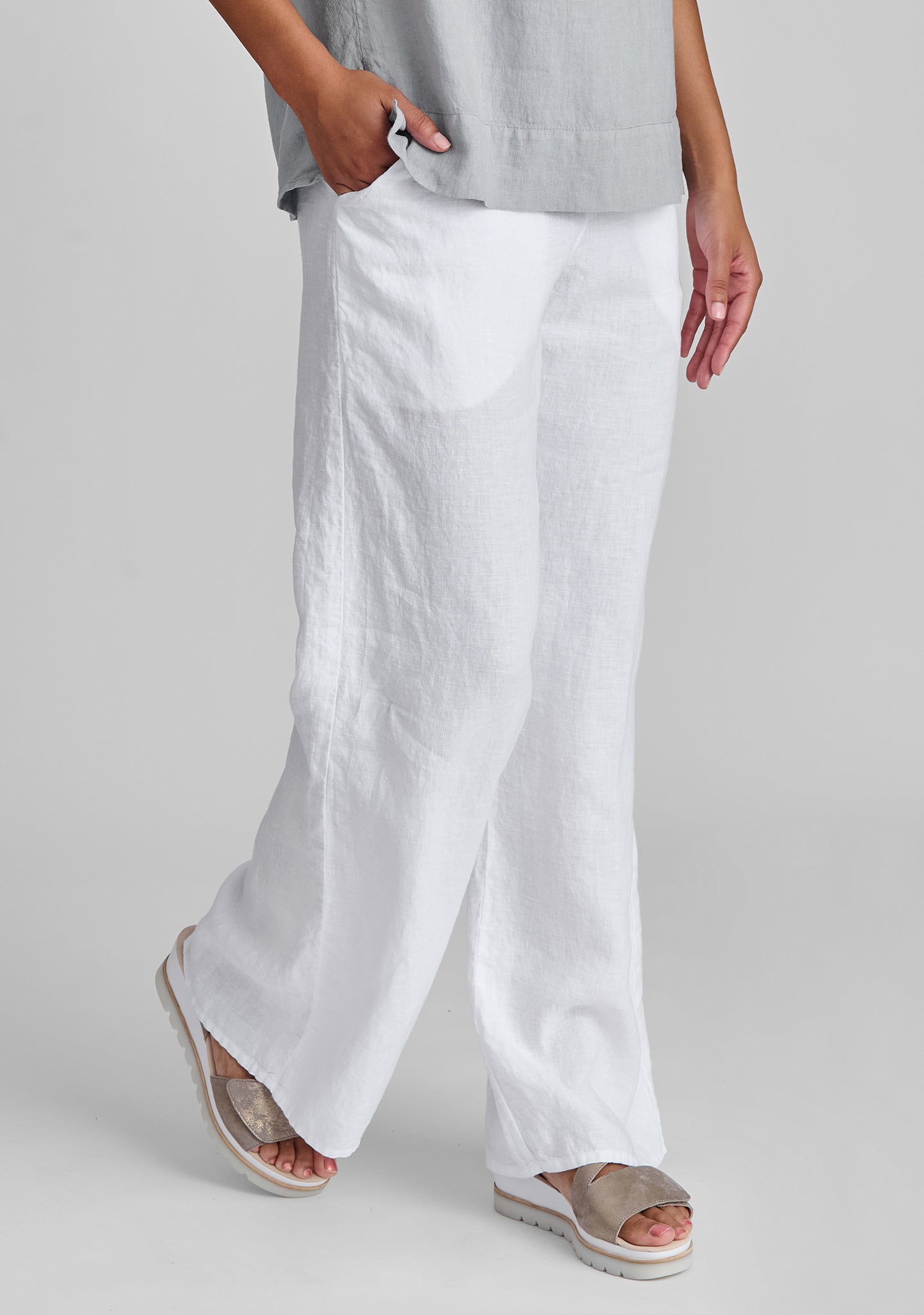 Linen Drawstring Pants for Women - Comfortable Flat Iron Pants with Elastic Waist - Casual Summer Lounge Pants for Travel, Yoga, and Home Wear