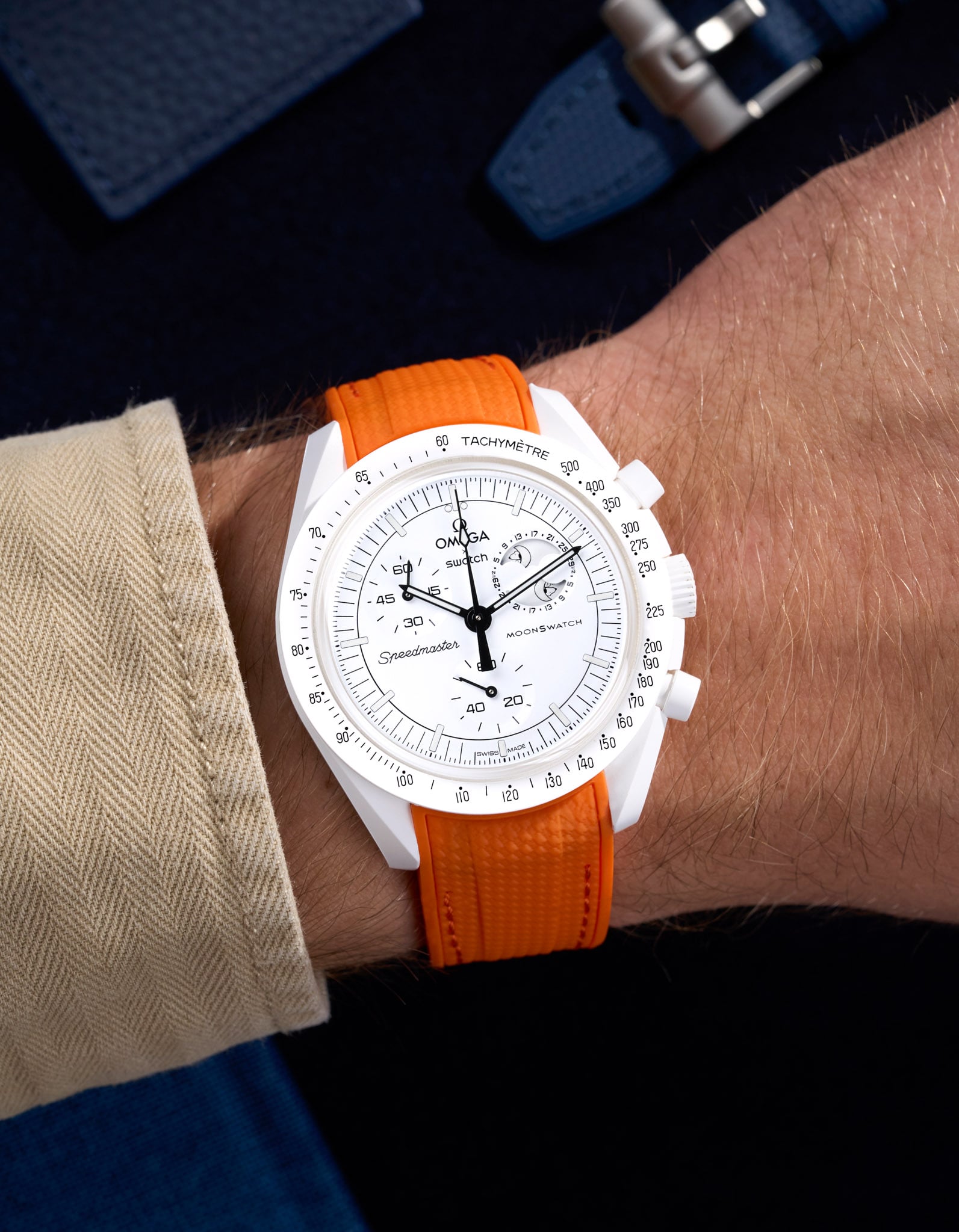 Original Omega X Swatch MoonSwatch Mission to Moonphase Rubber Watch Strap - Durable & Comfortable Replacement Band for Everyday Wear & Sports Activities