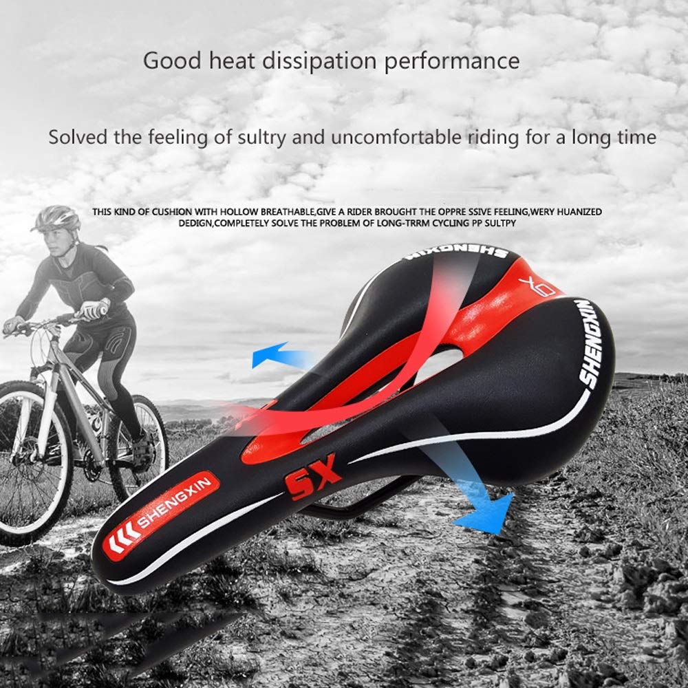Premium Shockproof Bike Seat - Extra Wide & Soft Cushion with Middle Hole for Maximum Comfort - Fits MTB, Road, Folding & Exercise Bikes - Perfect for Long Rides, Commuting & Indoor Cycling Workouts