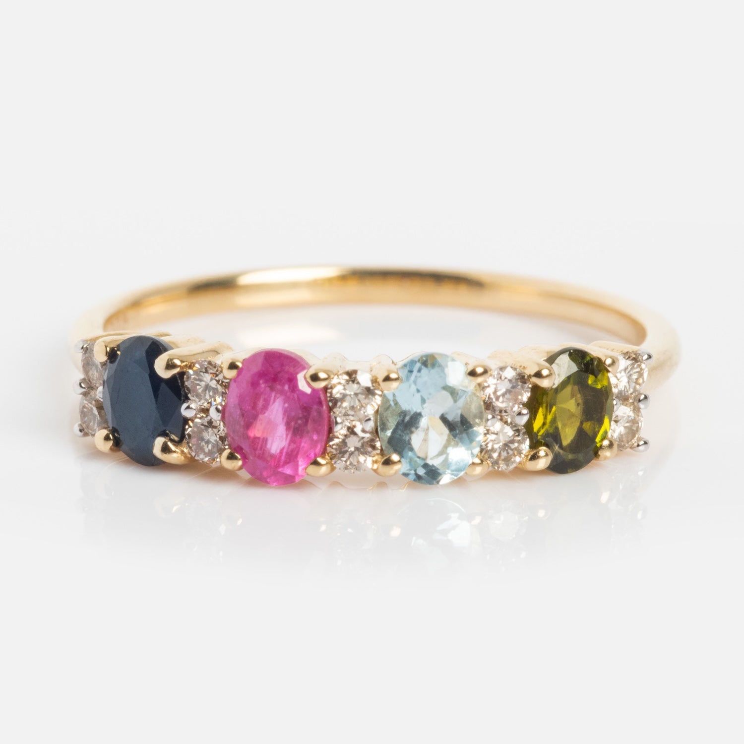 Personalized Acrostic Oval Gemstone Ring - Custom Name Birthstone Jewelry for Women, Perfect Gift for Anniversary, Birthday & Valentine's Day