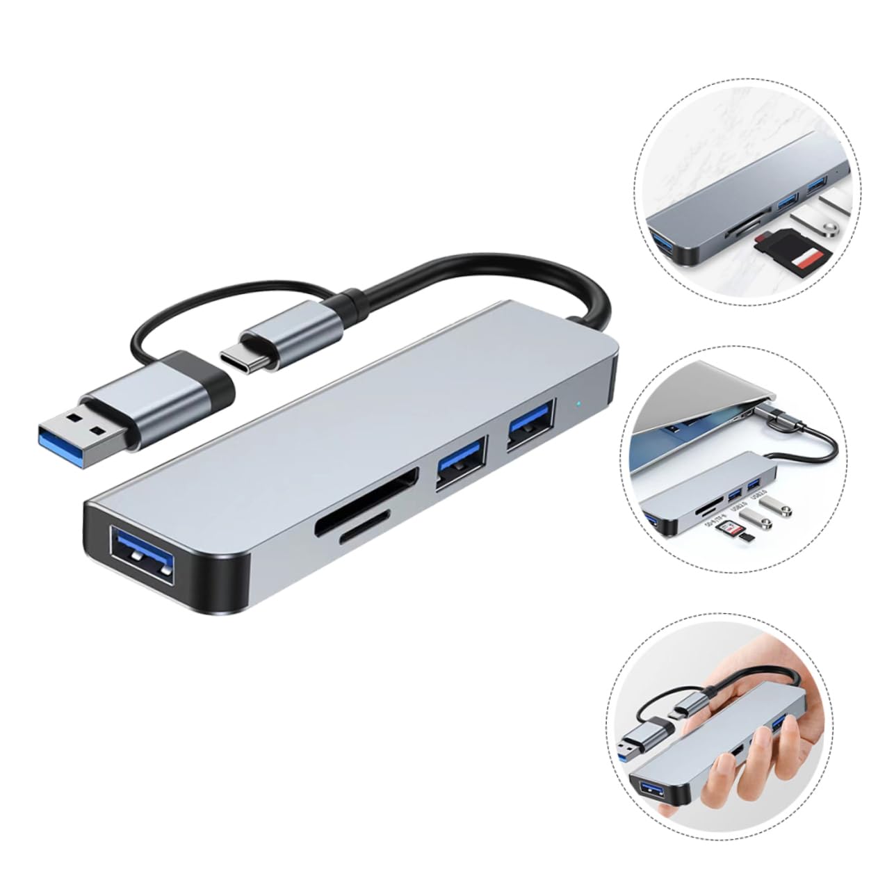 HOMSFOU 7-Port USB 3.0 Hub for Laptop - High-Speed Data Transfer USB Splitter with Individual On/Off Switches - Perfect for Office, Home & Gaming Setup (Black)