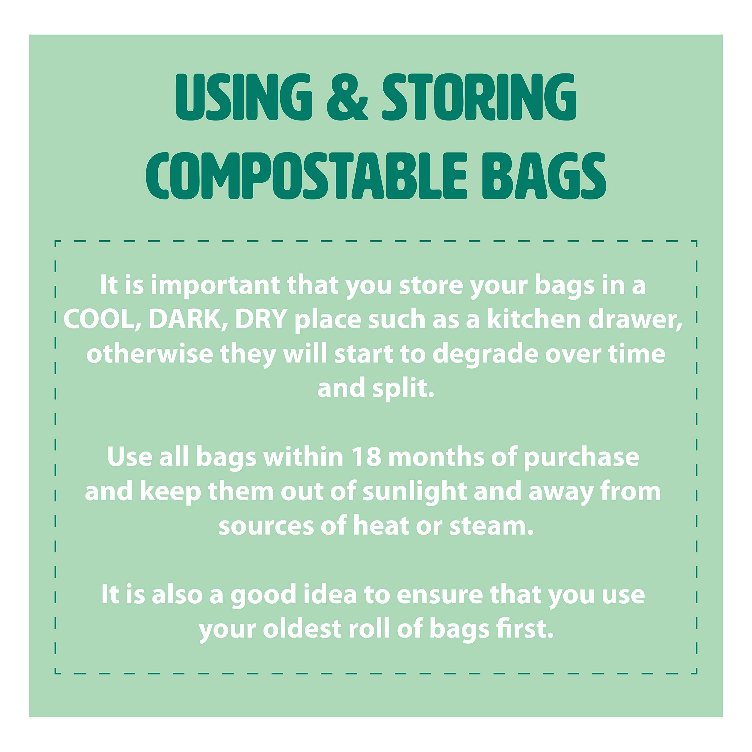 6L x 50 Biodegradable Compost Bags - Eco-Friendly Kitchen Trash Can Liners for Food Waste - EN 13432 Certified Compostable Bin Bags with Free Composting Guide - Perfect for Home, Office & Garden Waste Disposal