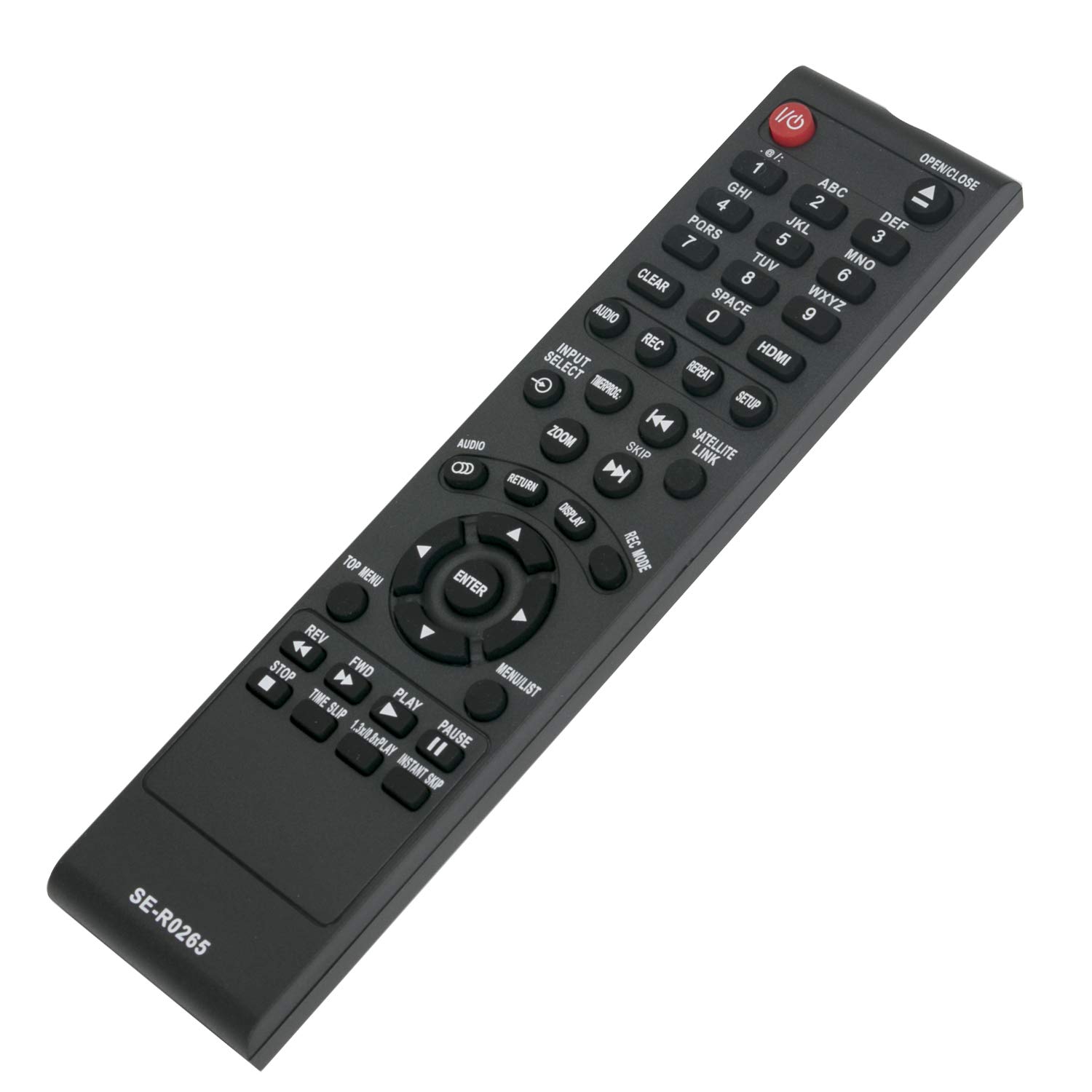 SE-R0265 Replacement Remote Control Compatible with DVD Recorder Models D-R410KU, D-KR10, D-KR10KU, D-KR40KU, D-KR40, D-R400, D-R400KU, D-R420, D-R420KU, D-R430, D-R430KU, D-R410 - Perfect for Home Entertainment Systems & Media Centers