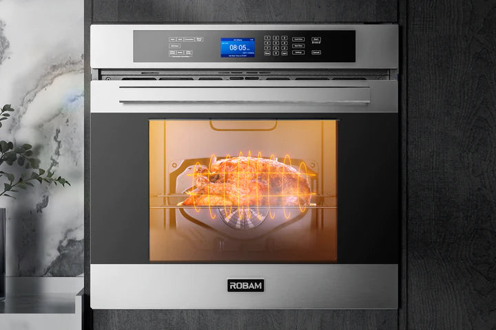 ROBAM RQ331 Built-in Wall Oven - 30 Inch Stainless Steel Electric Oven with Convection, Self-Cleaning & Precise Temperature Control - Perfect for Baking, Roasting & Family Cooking