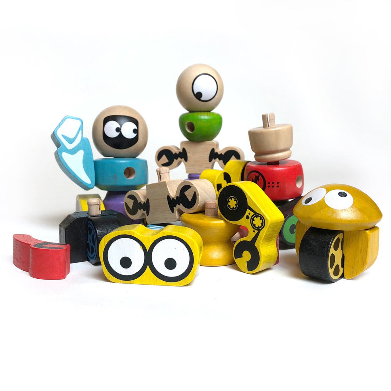BeginAgain Tinker Totter Robots - Wooden Balancing Toy for Kids Ages 3+, STEM Learning Educational Game for Toddlers - Perfect for Birthday Gifts & Classroom Activities