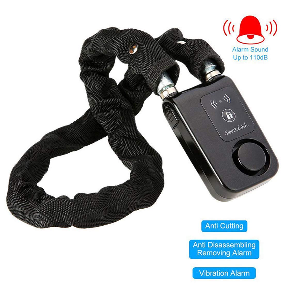 Smart Bluetooth Bike Lock - Keyless Anti-Theft Chain Lock with 110dB Alarm & Phone App Control for Motorcycle, Gate, Door (31.5 Inch, Black) - Perfect for Urban Commuting & Home Security