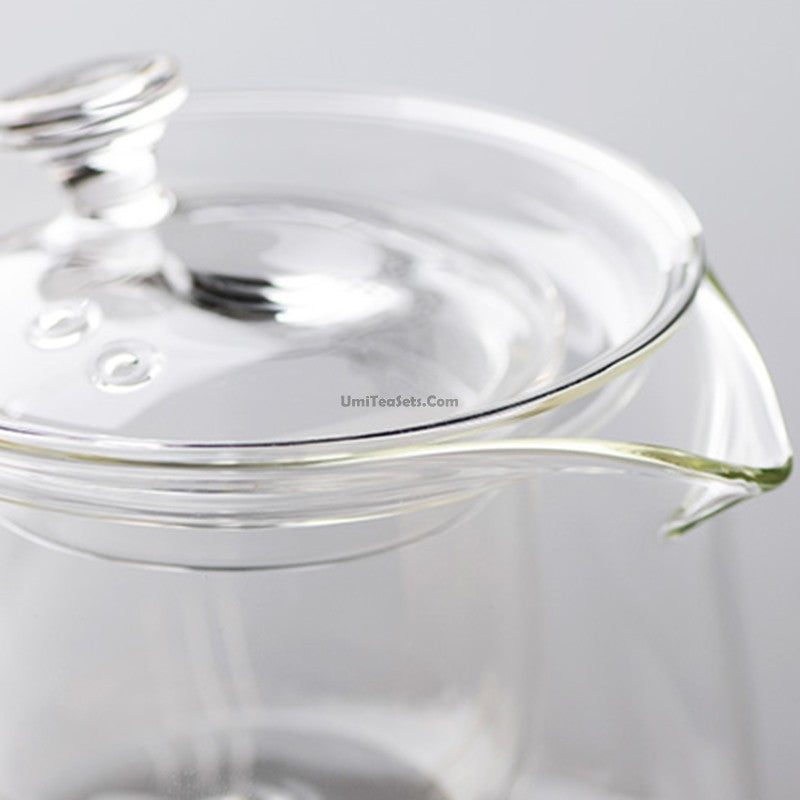 Premium Glass Teapot with Elegant Cognac Handle - Perfect for Loose Leaf Tea, Herbal Infusions & Home Tea Ceremonies