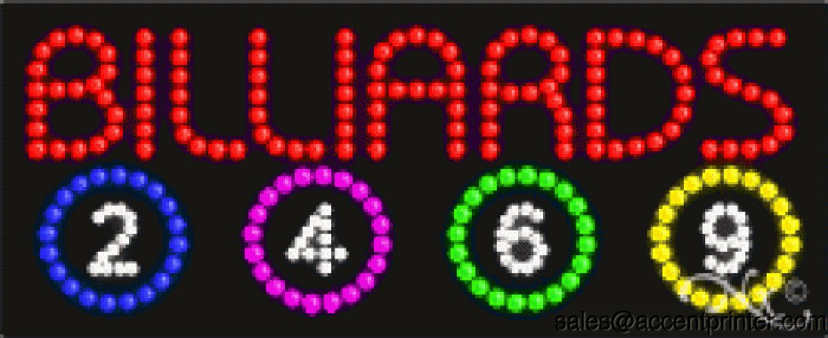 Billiards Flashing & Animated LED Sign - High Impact, Energy Efficient Bar & Game Room Decor for Pool Halls, Man Caves & Sports Bars