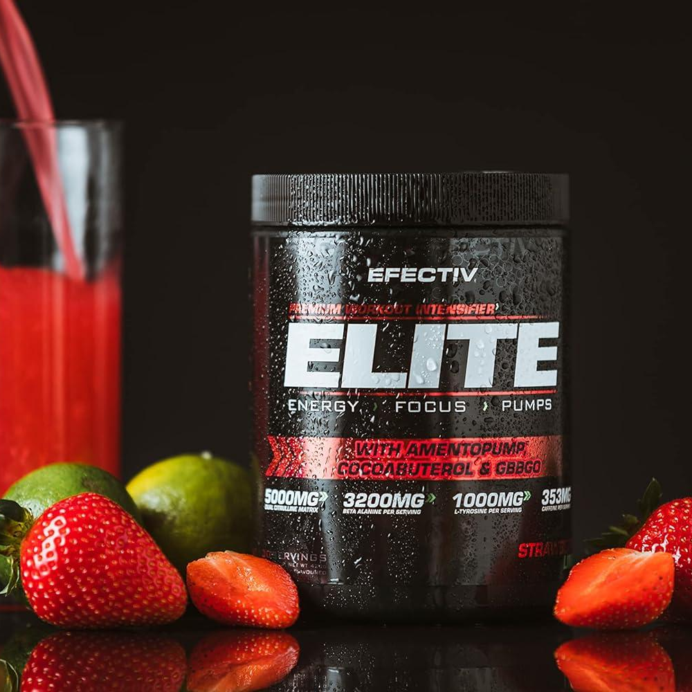 Efectiv Nutrition Elite Pre Workout Supplement - 420g Powder for Energy, Focus & Muscle Performance | Ideal for Gym, Bodybuilding & Fitness Training