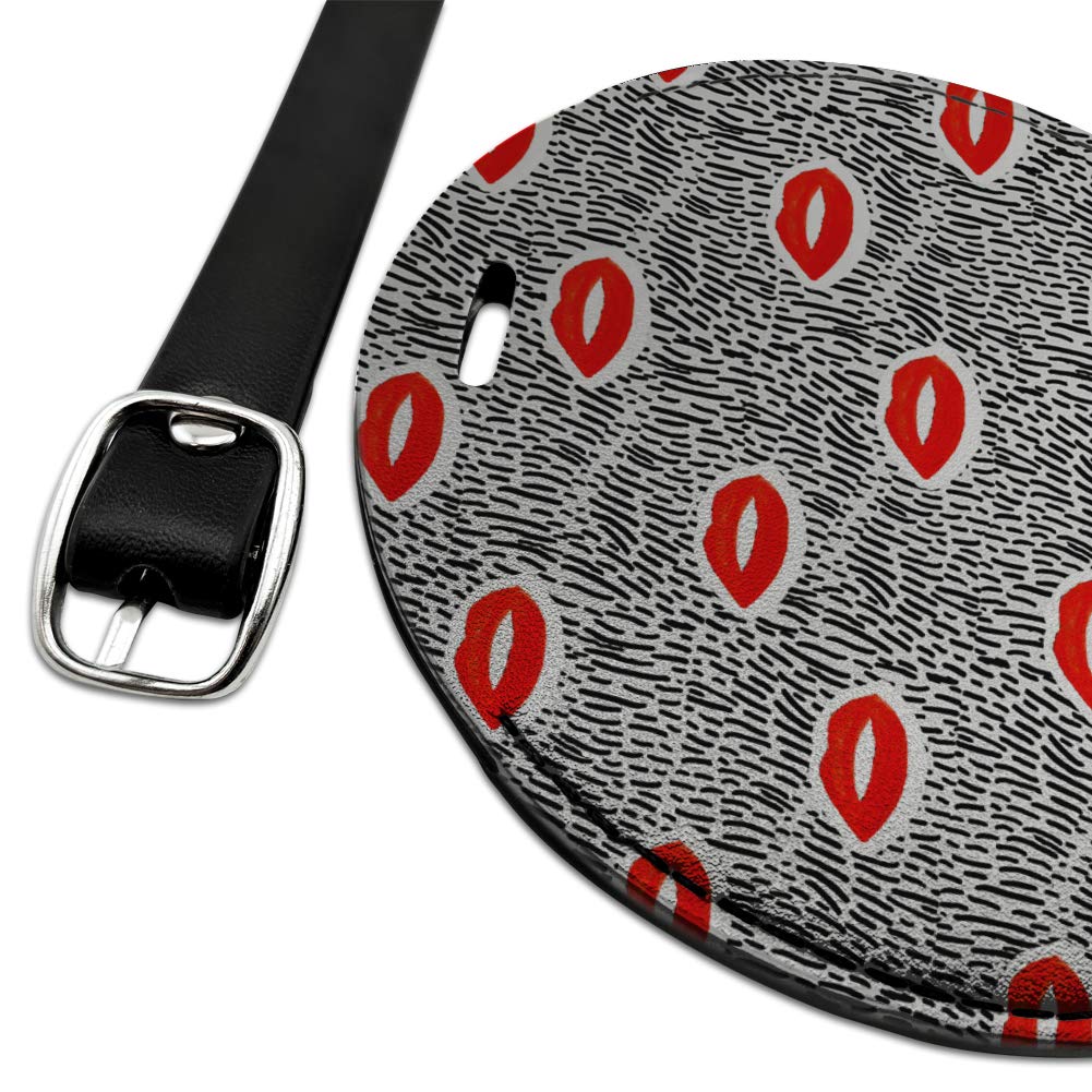 Durable Leather Luggage Tag for Suitcases & Carry-Ons - Round ID Card Holder with Bold Lettering | Perfect for Travel, Business Trips & Vacation