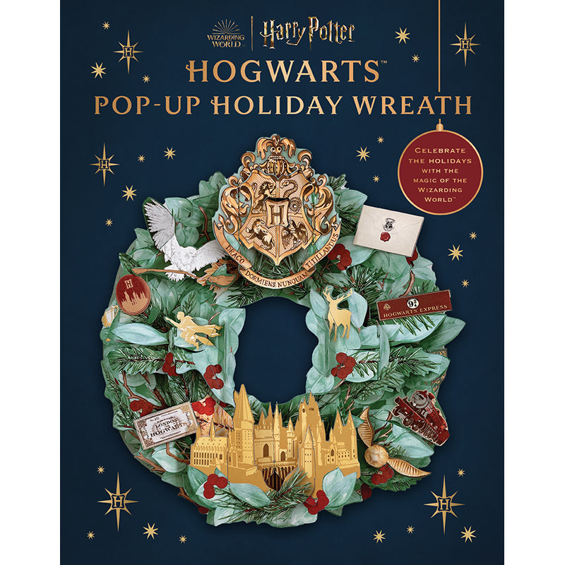 Harry Potter Hogwarts Pop-Up Holiday Wreath - Christmas Decor for Wizards & Fans - Perfect for Door, Wall, and Party Decorations