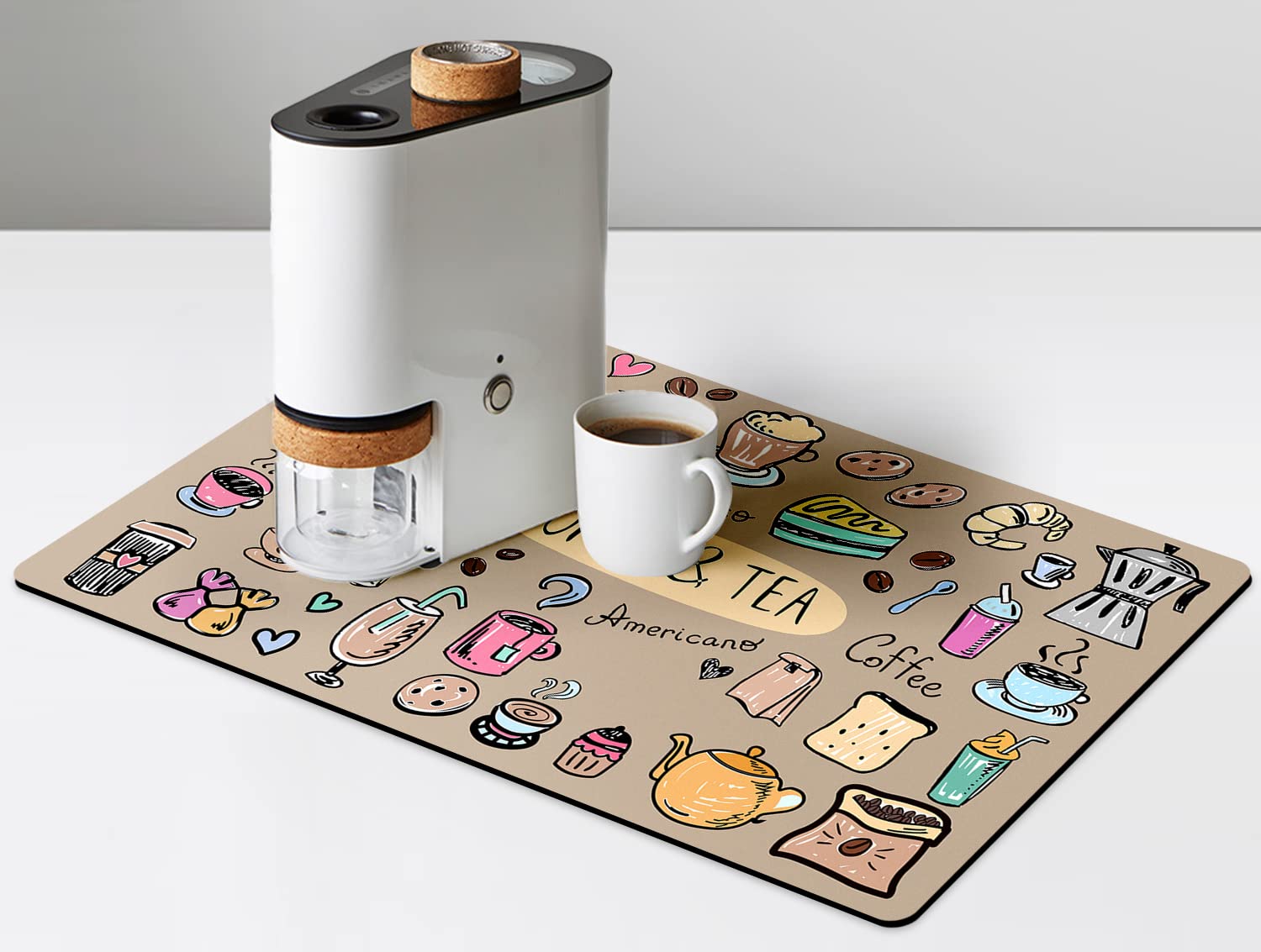 Non-Slip Espresso Tray & Coffee Maker Mat - Heat Resistant Countertop Protector for Drip Coffee Machines & Espresso Bars | Perfect for Home Kitchens, Office Break Rooms & Coffee Shops