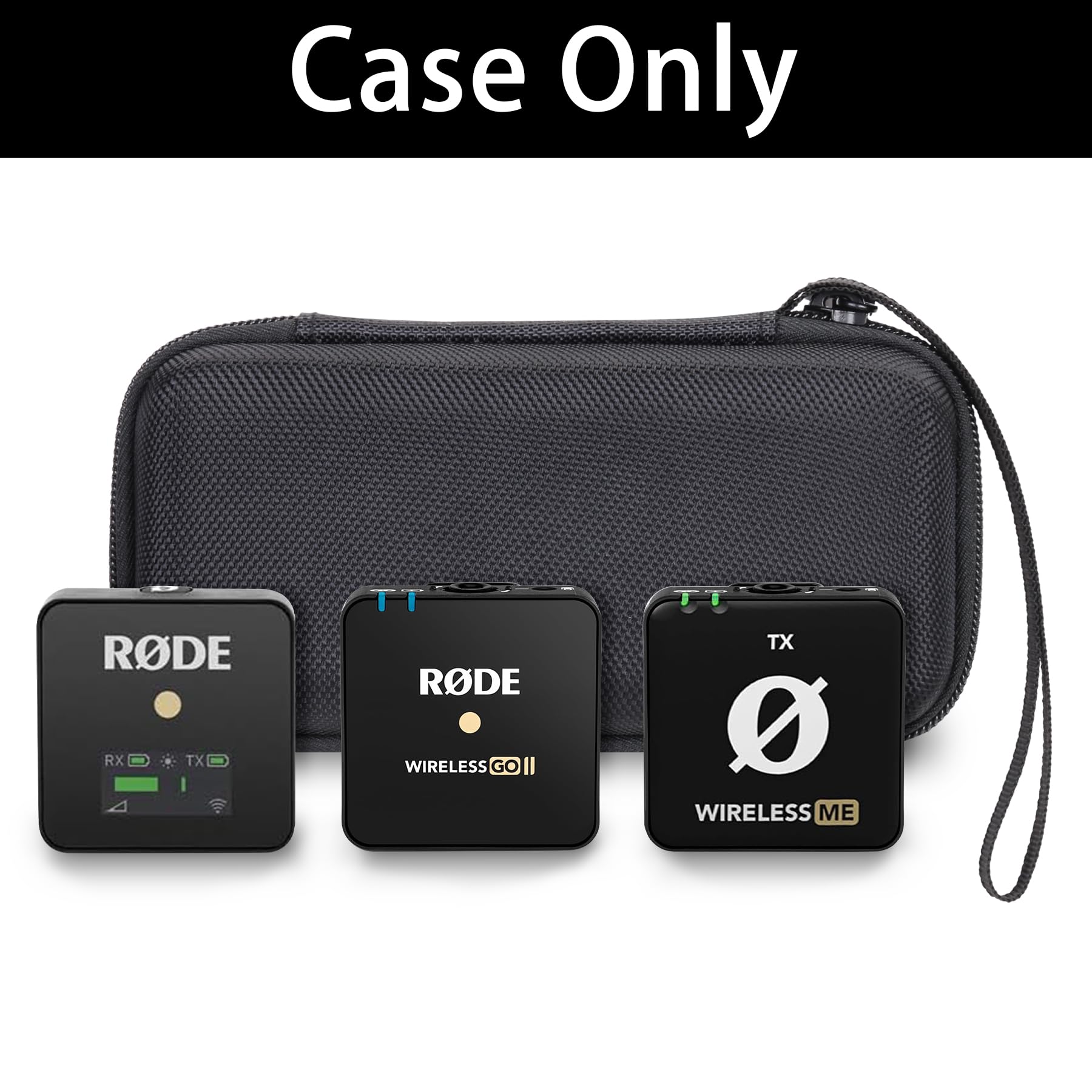 Aenllosi Hard Carrying Case for Rode Wireless ME & Wireless GO II Microphone - Durable Protective Storage Box for Rode Wireless ME Clip & Wireless GO II Dual Channel Digital Wireless Mic System (Black) - Perfect for Travel, Studio & Field Recording