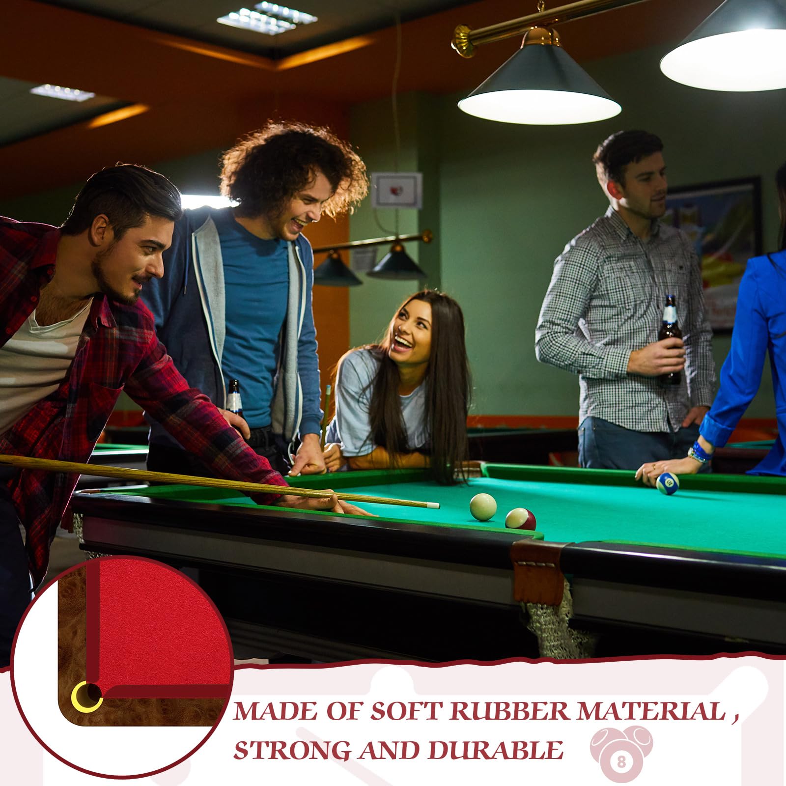 Mixweer 8 ft Pool Table Felt Replacement Set - Pre-Cut Billiard Cloth with 6 Strips & 6 Rubber Bumpers for Bars, Clubs, Hotels | Perfect for Professional Game Rooms and Home Entertainment