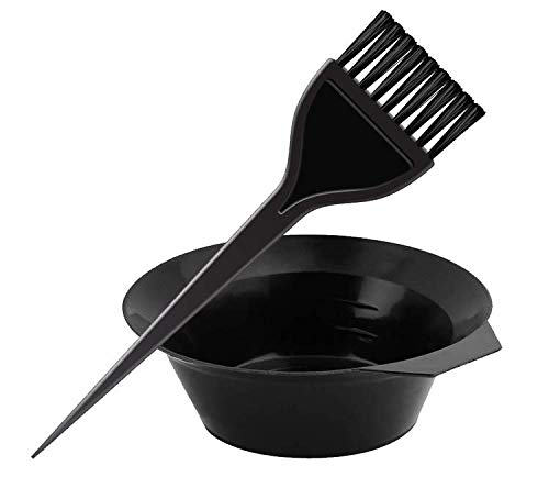 Professional Hair Color Brush & Mixing Bowl Set for DIY Hair Dyeing & Bleaching - Salon Quality Hair Coloring Kit with Bonus Hair Cutting Cape (1 Brush + Bowl) - Perfect for At-Home Hair Treatments & Salon Styling