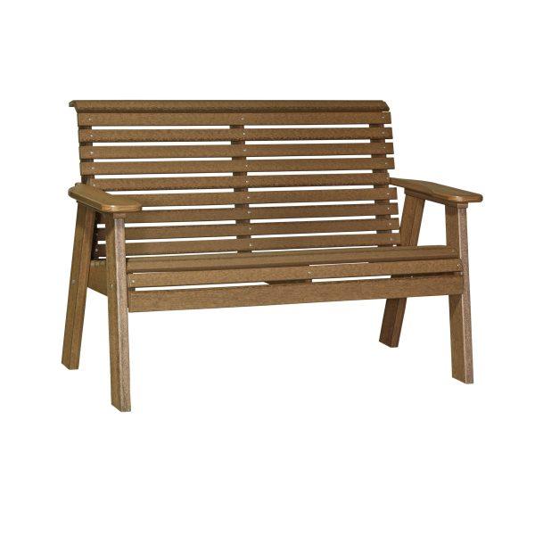 Luxcraft Plain Bench with Cup Holder - Outdoor Patio Furniture for Garden, Deck, and Backyard Relaxation