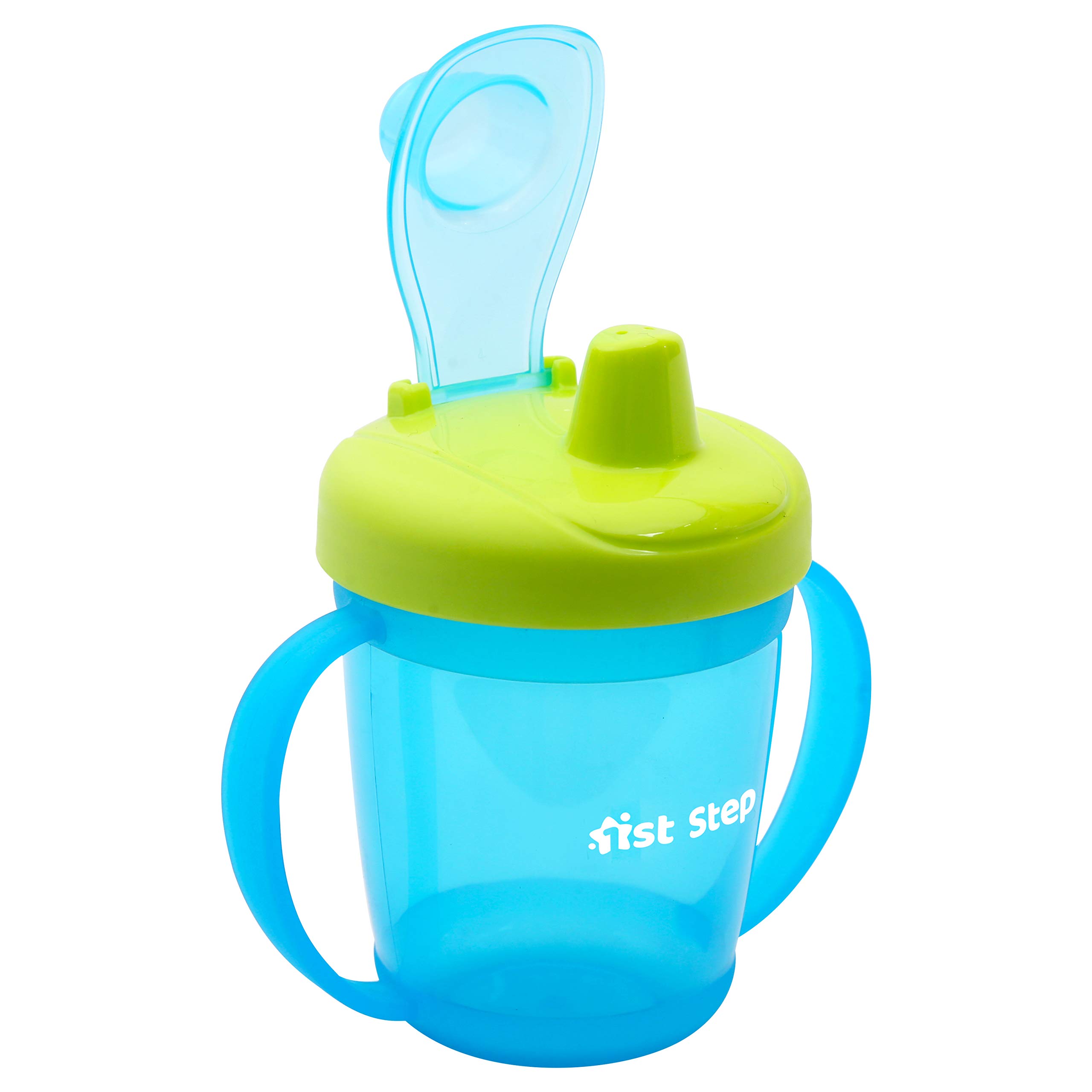 1ST STEP 250ml BPA-Free Hard Spout Sipper Cup - Leak Proof Toddler Water Bottle for Boys & Girls (Blue) - Ideal for School, Travel, and Outdoor Activities