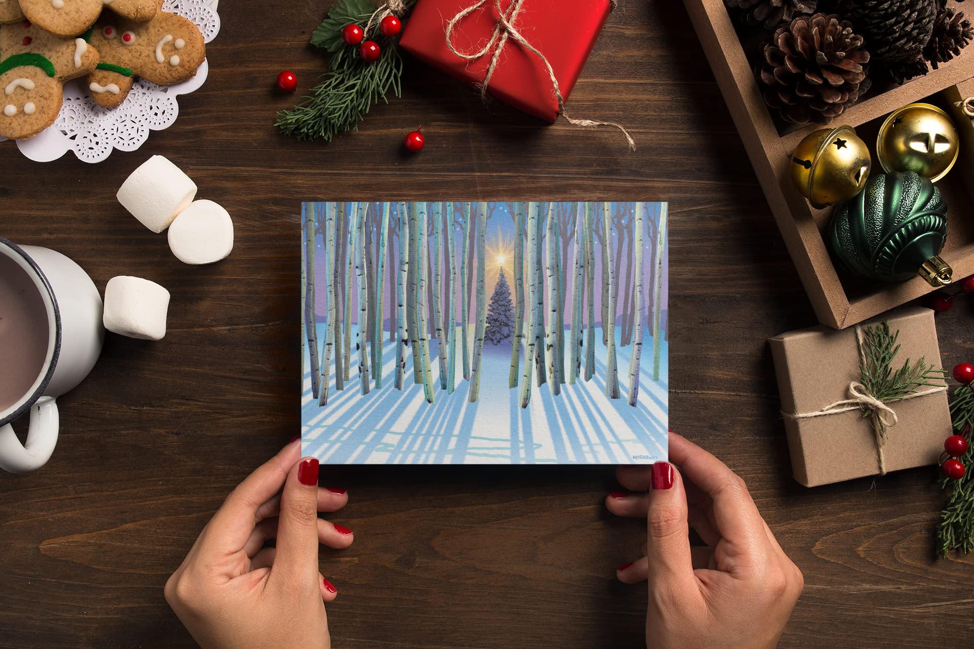 Stonehouse Collection Assorted Christmas Cards - Winter Forest Holiday Boxed Greeting Cards Set | 18 Handcrafted USA-Made Cards with Envelopes | Perfect for Holiday Wishes, Office Gifts & Family Correspondence