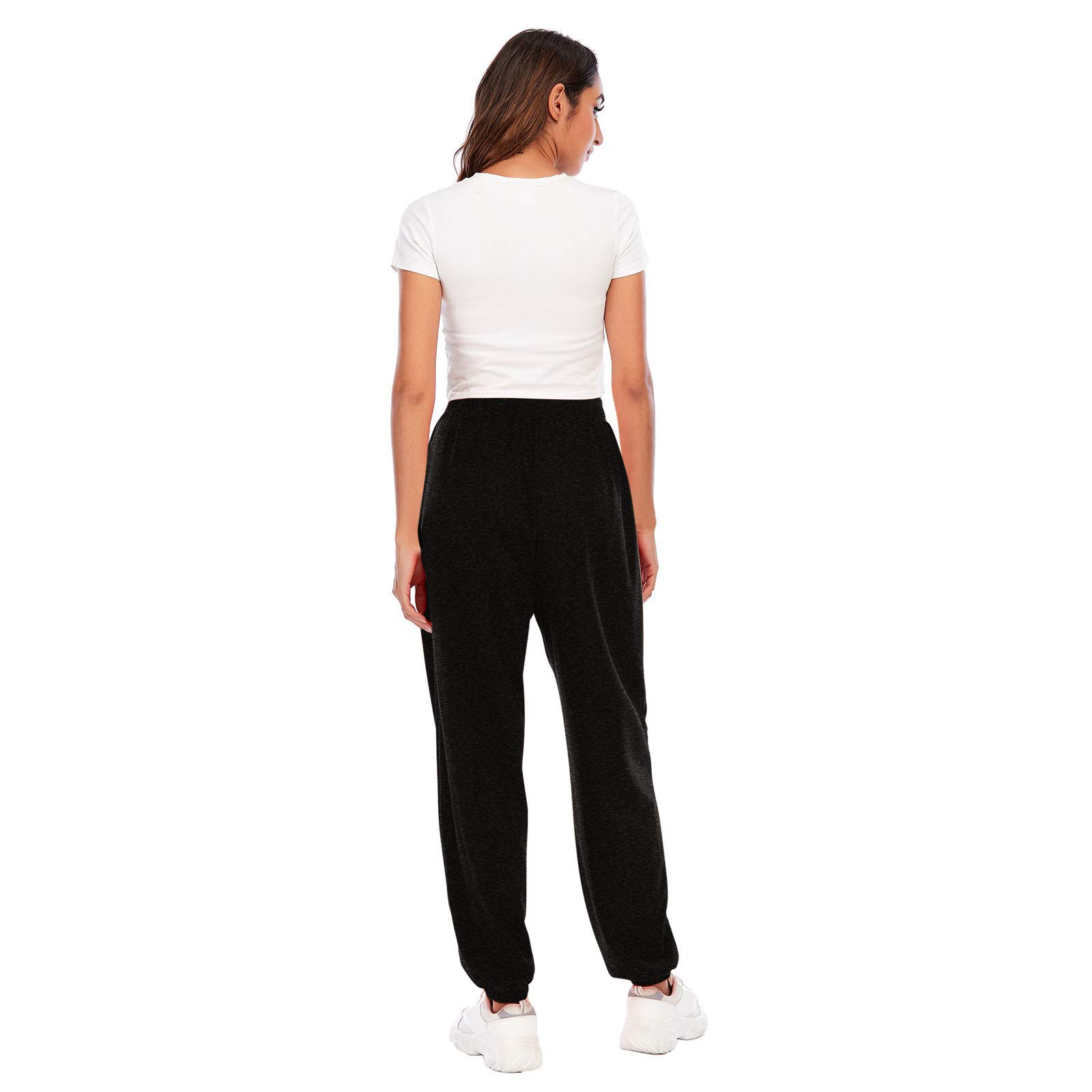 Maryia Women's Elastic Waist Waffle Knit Jogger Pants - Comfortable Lounge, Workout & Casual Sweatpants for Yoga, Running, Travel & Everyday Wear