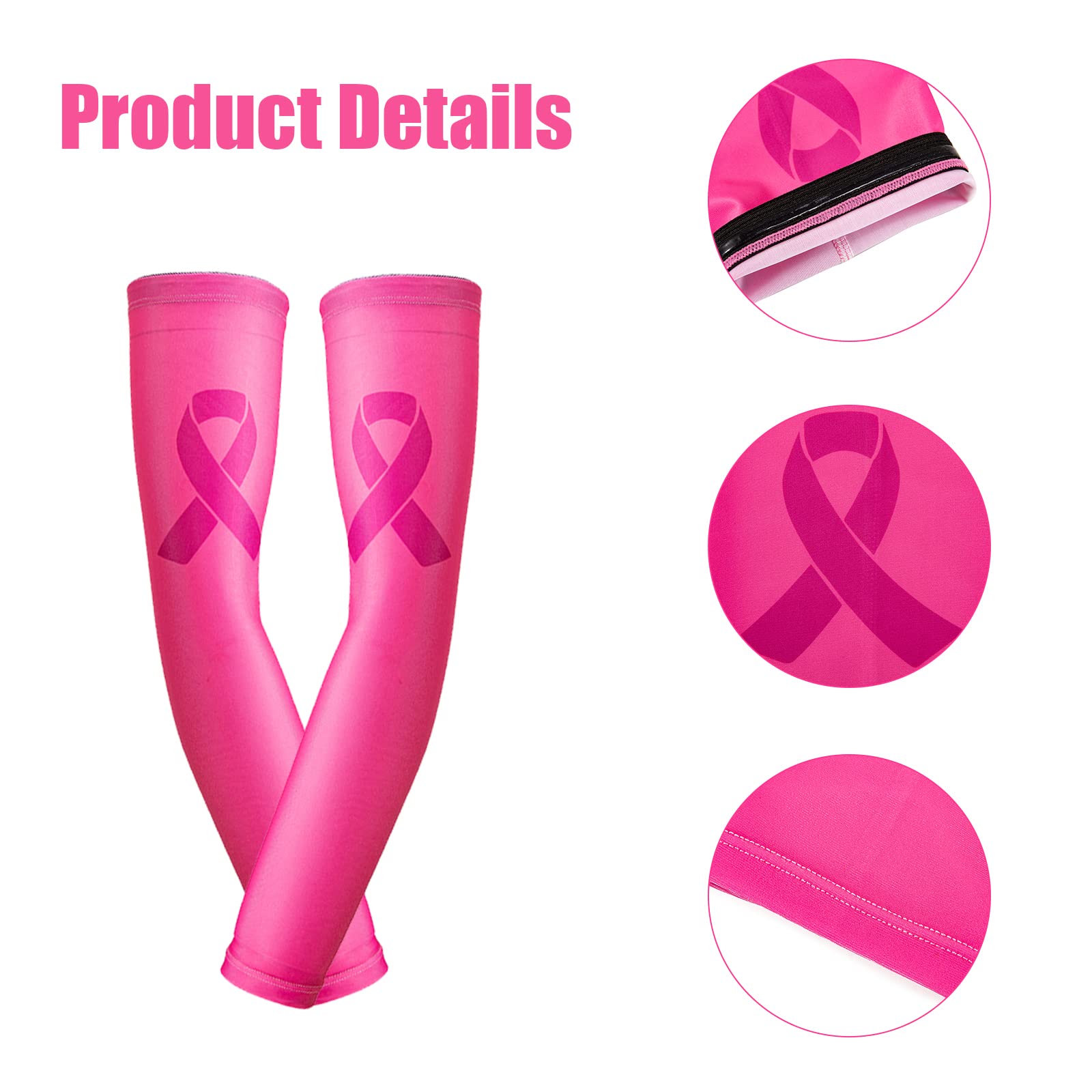 Yxmeiguo Sports Compression Arm Sleeves for Men & Women - Pair of Pink Arm Sleeves for Baseball, Football, Basketball, Cycling & Workout - Improve Performance & Recovery