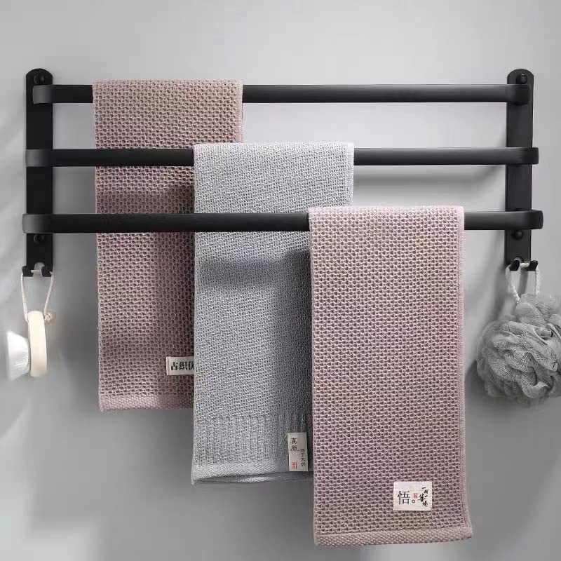 3 Tier Wall Mounted Bath Towel Rack - 24 Inch/60cm Rustproof Bathroom Towel Holder with Storage Shelf - Perfect for Small Bathrooms, Laundry Rooms & Spa Spaces