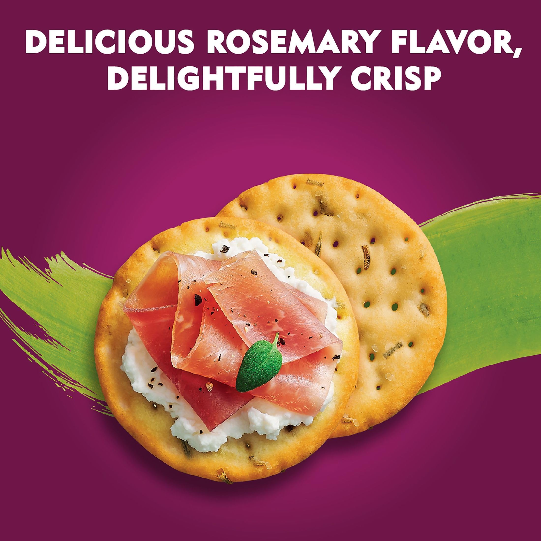 Toasted Rosemary & Olive Oil Crackers - 6 Pack | Party Snacks, Lunch Box Treats, Gourmet Appetizers for Entertaining, Picnics & Office Snacking