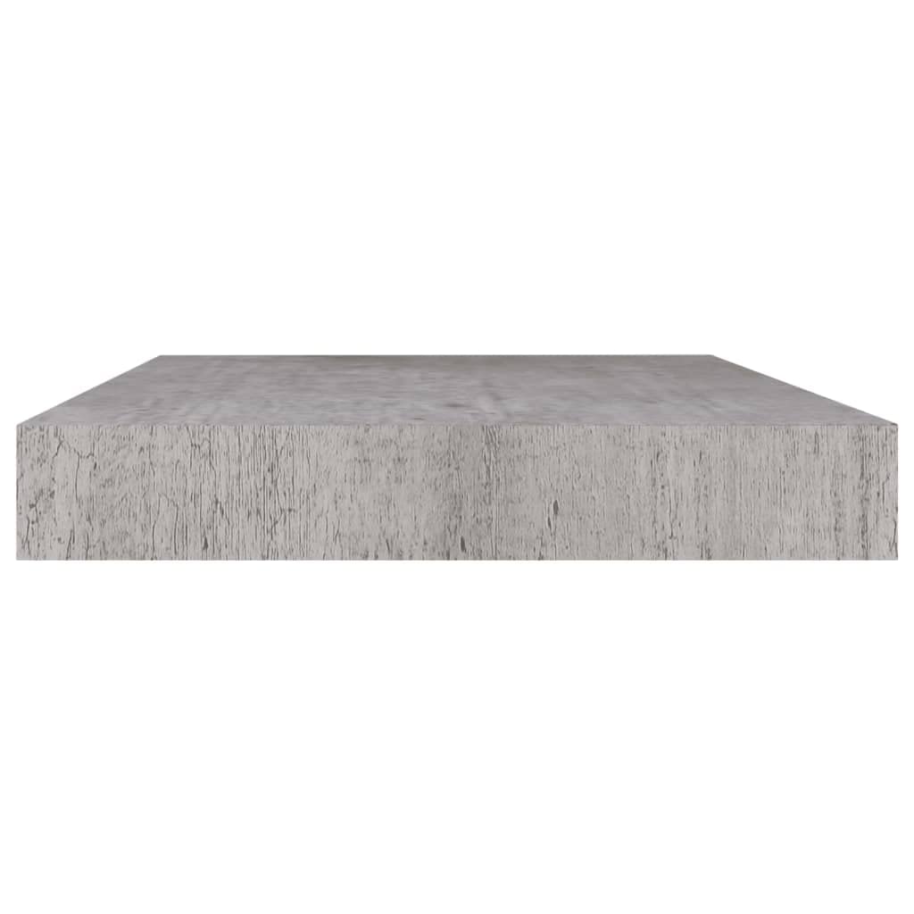 Floating Wall Shelves 2 Pack - Concrete Gray MDF Display & Storage Shelf (15.7