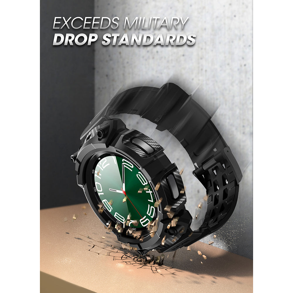 Samsung Galaxy Watch6 47mm Case with Screen Protector - Unicorn Beetle Pro Rugged Protective Cover for Men & Women - Perfect for Outdoor Sports, Running & Daily Use (Black)