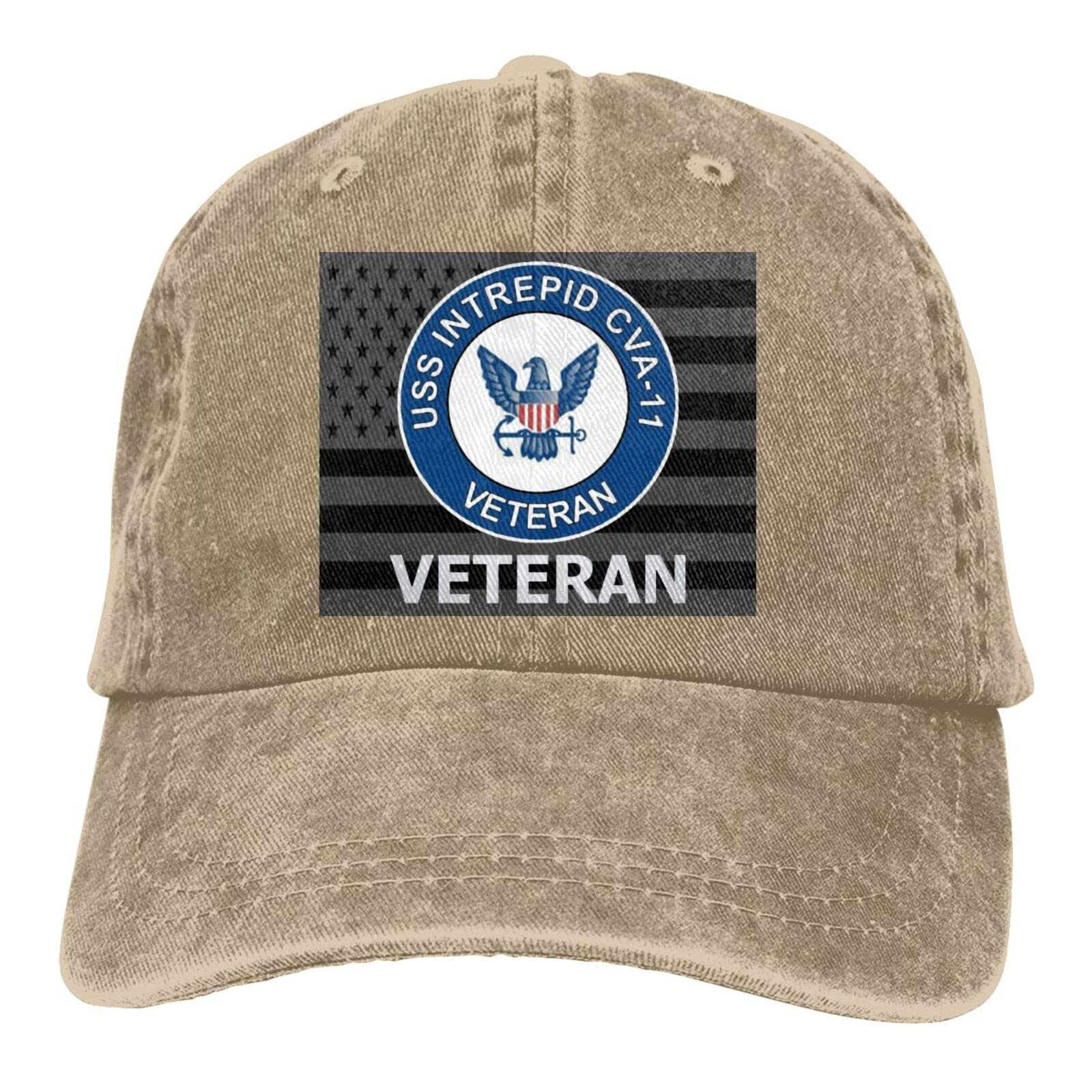 US Navy USS Intrepid CVA-11 Unisex Denim Baseball Cap - Vintage Military Style Hat for Men & Women - Perfect for Outdoor Activities, Sports & Casual Wear