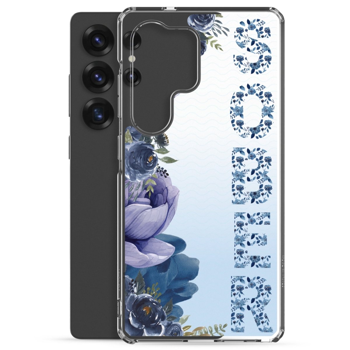 SOBER Moody Chinoiserie Samsung Phone Case - Clear Deep Floral Design Protective Cover for Galaxy S23/S22/S21 - Perfect for Women's Fashion & Home Decor Style