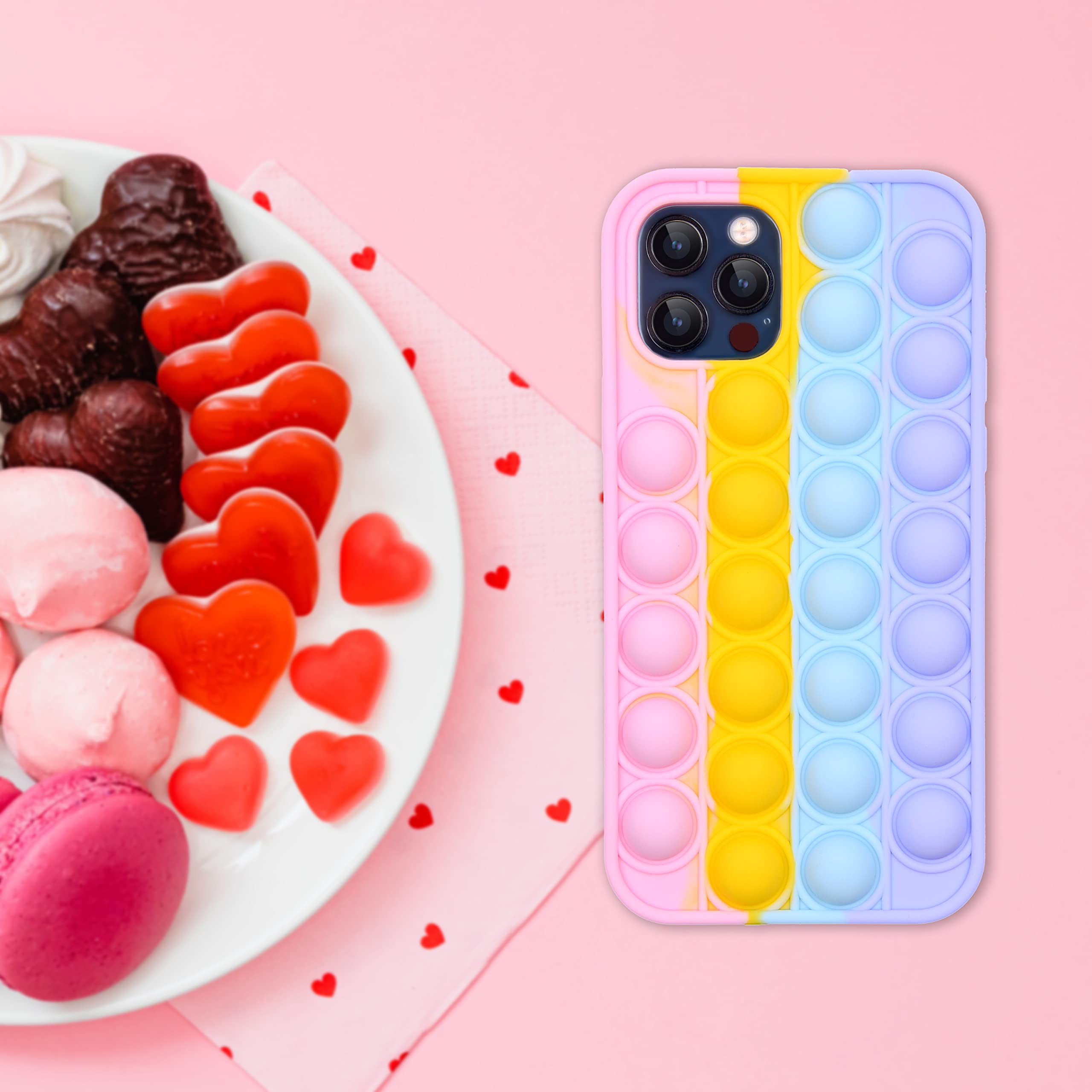Kare & Kind iPhone 11 Pro Push Bubble Case - Rainbow for Kids & Teens Play