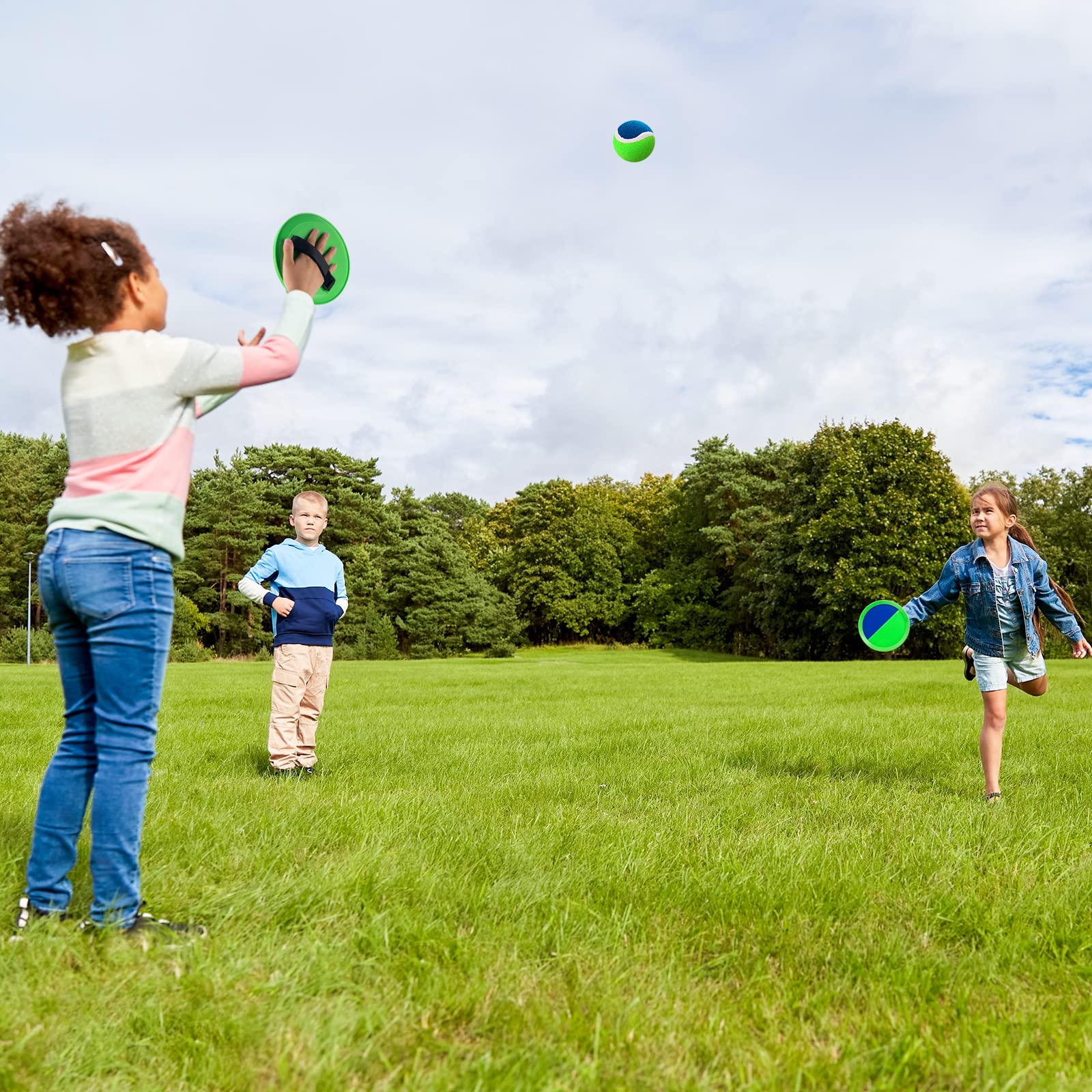Beach Toys for Kids - Outdoor Toss and Catch Ball Game Set with 6 Paddles & 3 Balls - Fun Summer Beach Games for Boys Girls Ages 3-8 - Perfect for Backyard, Park, Beach Play & Birthday Christmas Gifts