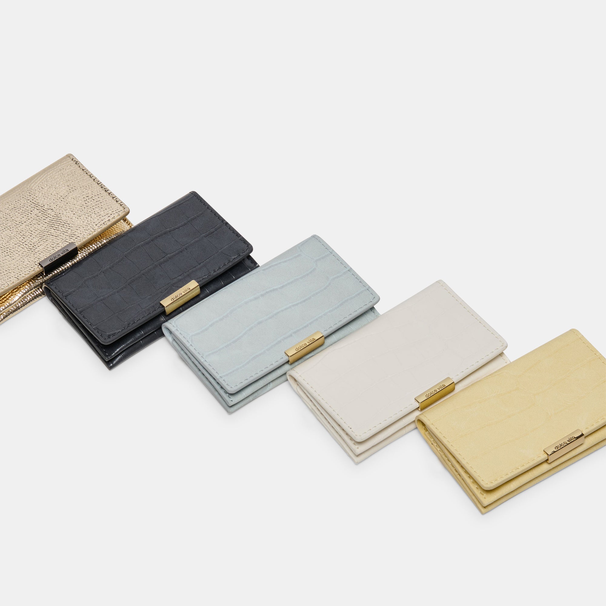 Stella Mini Me Wallet Grey Crocodile Embossed - Stylish & Compact Card Holder for Women, Perfect for Everyday Use, Travel & Gifting